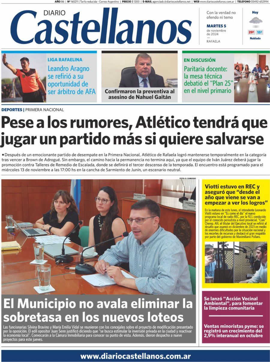 Tapa y diario Castellanos…Informate!!