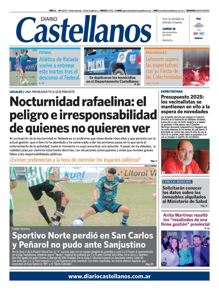 Tapa y diario Castellanos…Informate
