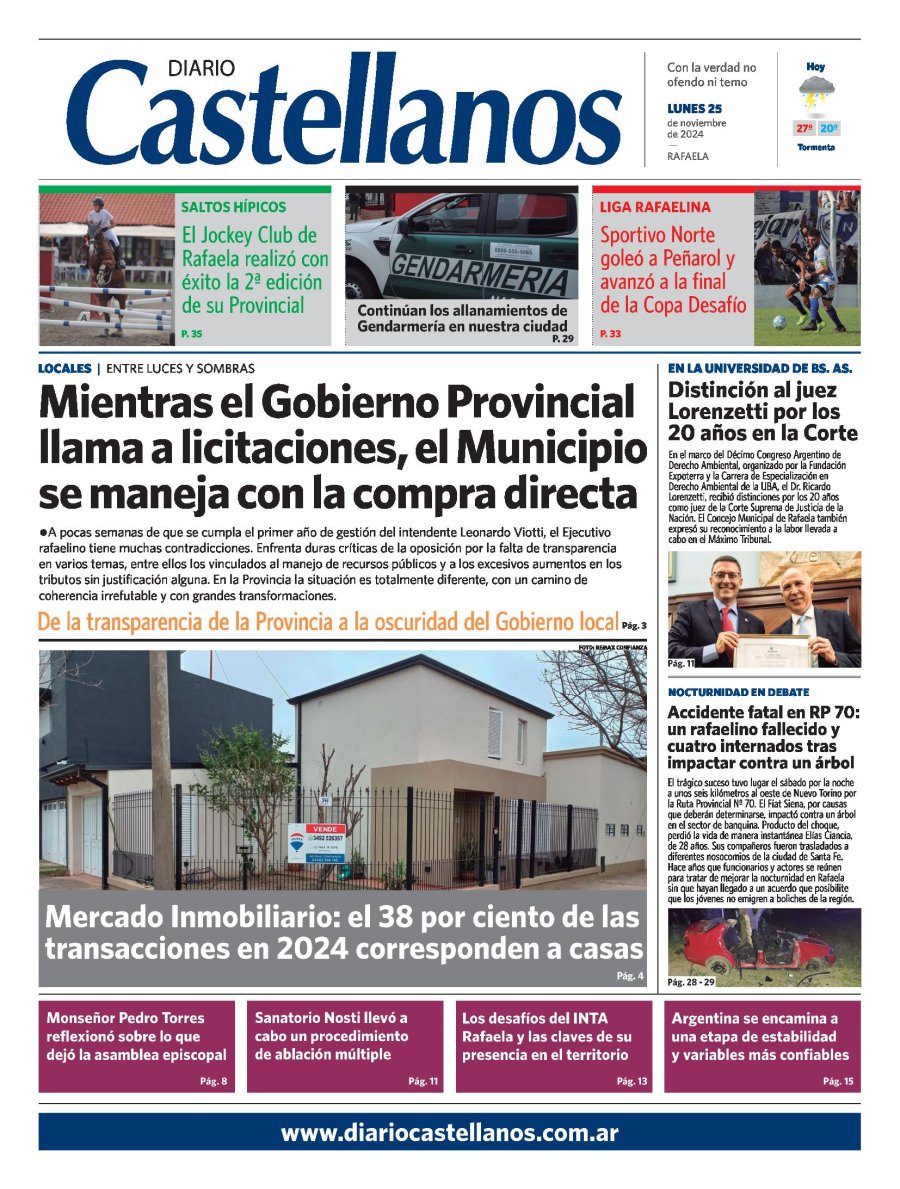 Tapa y diario Castellanos…Informate!!