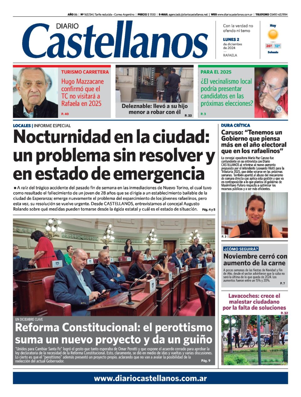 Tapa y diario Castellanos…Informate!!