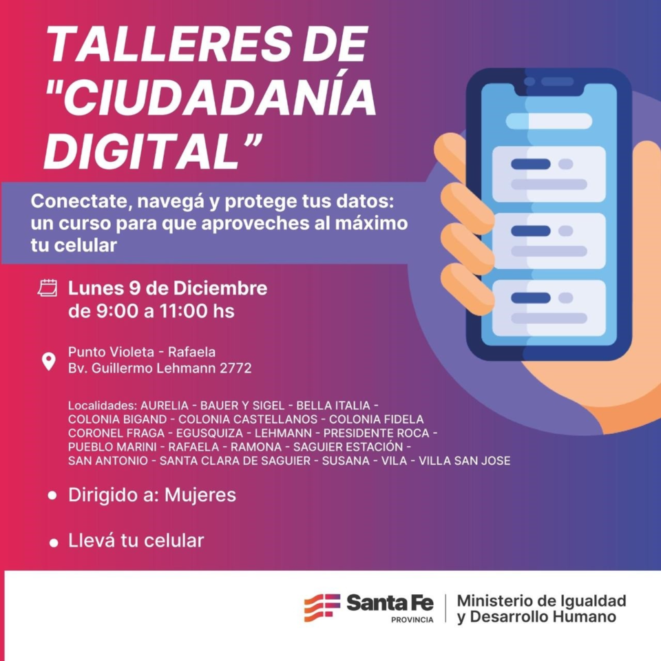 Se realizará un “Taller de ciudadanía digital”