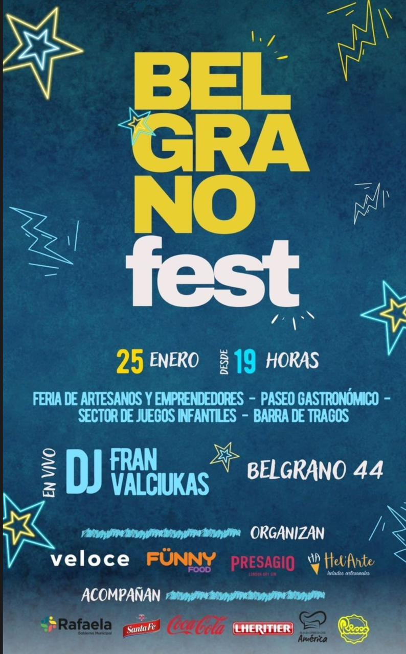 Belgrano Fest será este 25 de enero