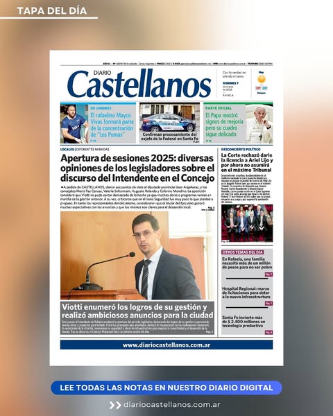Tapa y diario Castellanos…Informate!!