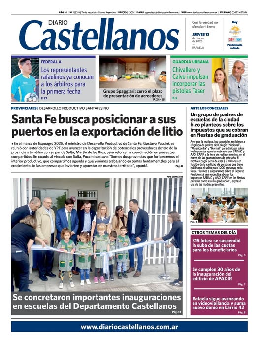 Tapa y diario Castellanos…Informate!!