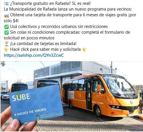 Alerta por estafas vinculadas a una supuesta tarjeta de transporte gratuito