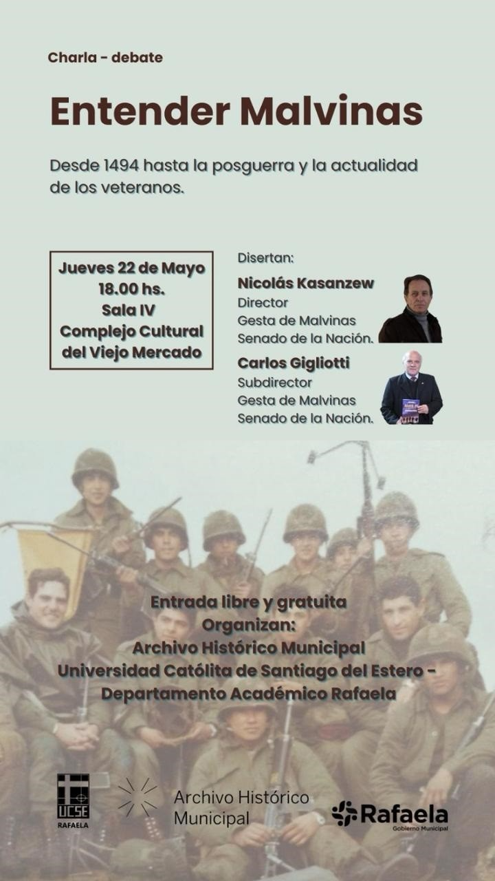 Charla-debate: “Entender Malvinas” desde 1494 hasta la posguerra y la actualidad de los veteranos