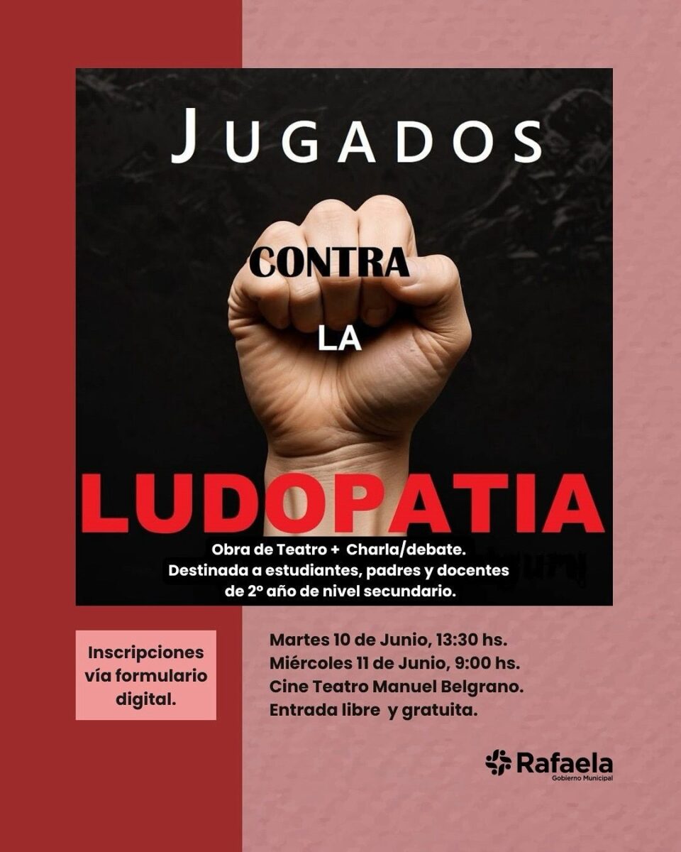 Concientización sobre ludopatía: obra de teatro + charla/debate en el Cine Belgrano