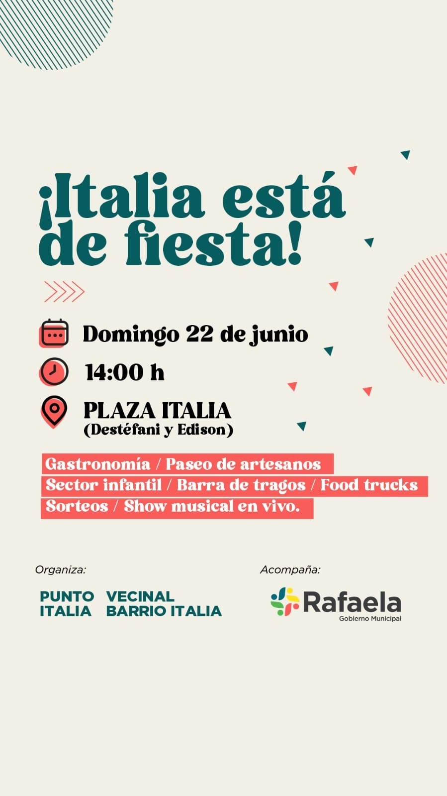 ¡Italia está de fiesta!: gastronomía, música y emprendedores para disfrutar en familia