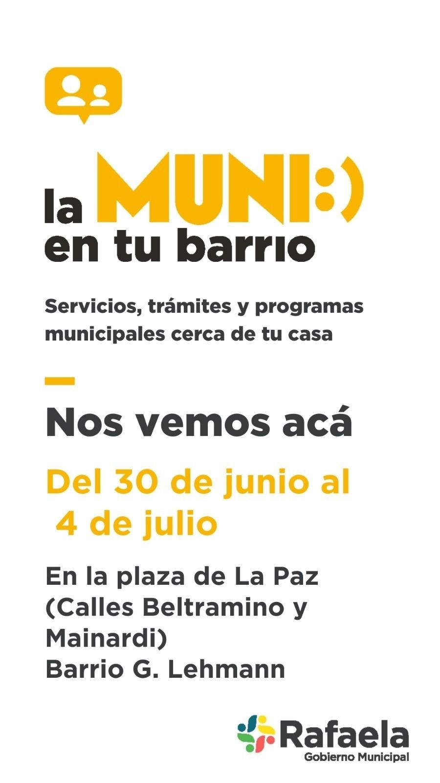 «La Muni en tu barrio», presente en el barrio Guillermo Lehmann