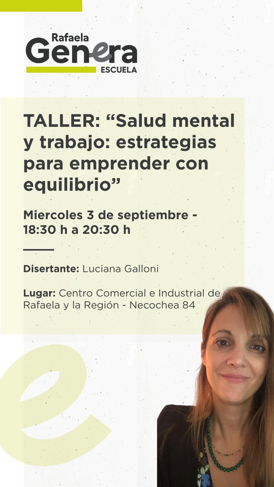 Nuevo taller de Rafaela Genera – Escuela