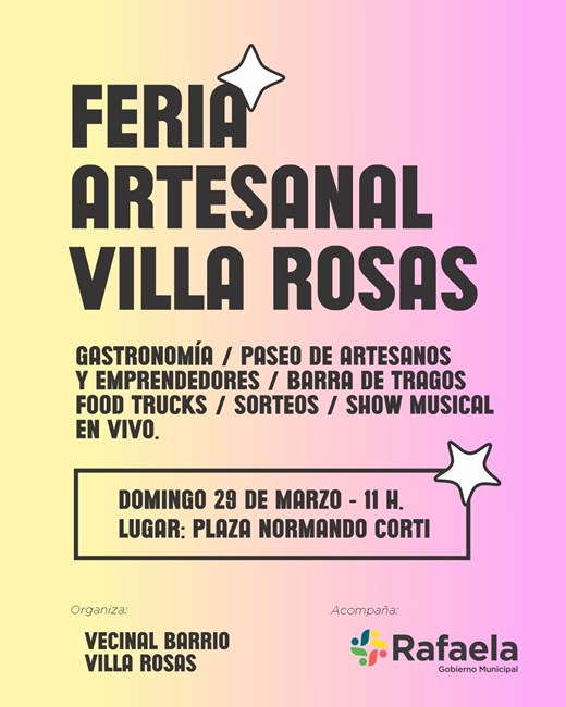 Villa Rosas invita a disfrutar de una nueva feria artesanal con propuestas para toda la familia