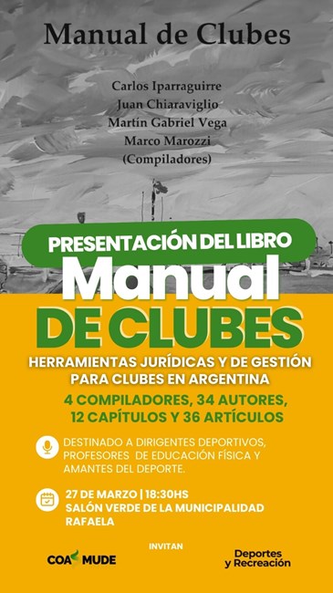 Presentan el libro «Manual de Clubes», una guía clave para fortalecer las instituciones deportivas
