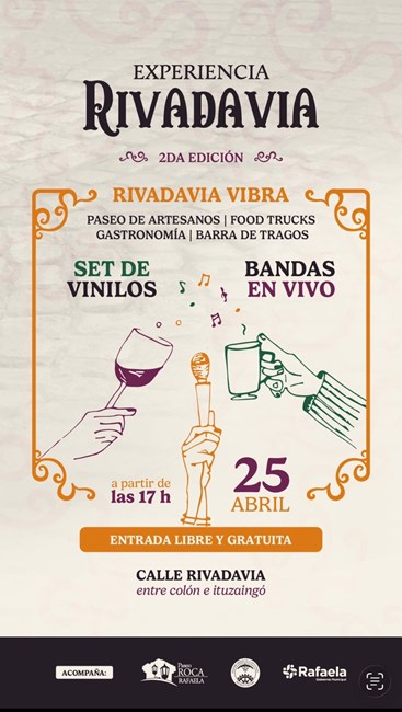 Rafaela se prepara para la «2.ª Experiencia Rivadavia. Rivadavia Vibra»