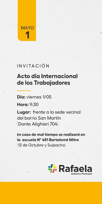 Acto oficial por el Día internacional de los del Trabajadores