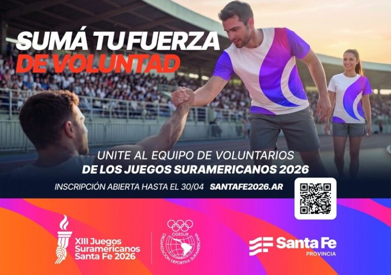 Más de 400 personas ya se inscribieron como voluntarias para los Juegos Suramericanos 2026 en Rafaela