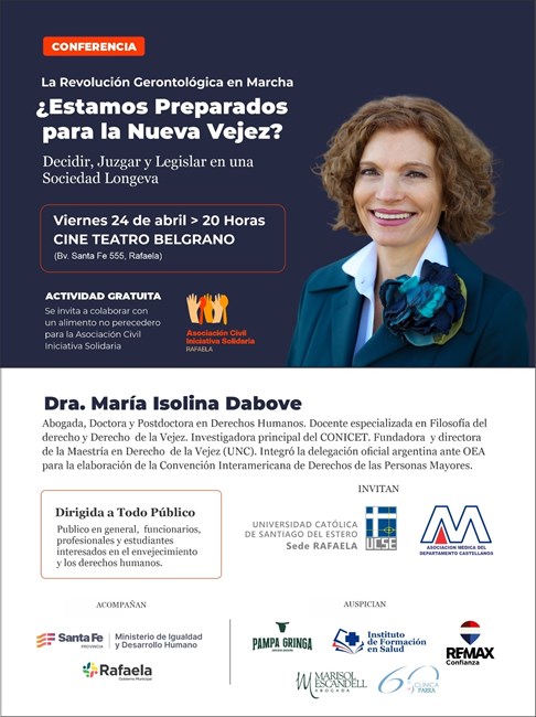 Rafaela invita a reflexionar sobre la nueva vejez con una conferencia de nivel internacional