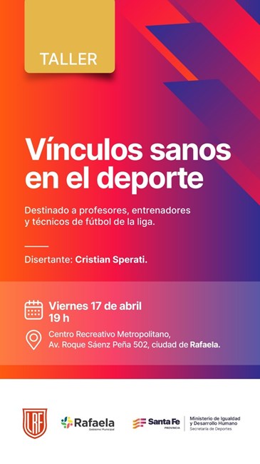 Rafaela será sede de un taller sobre vínculos sanos en el deporte