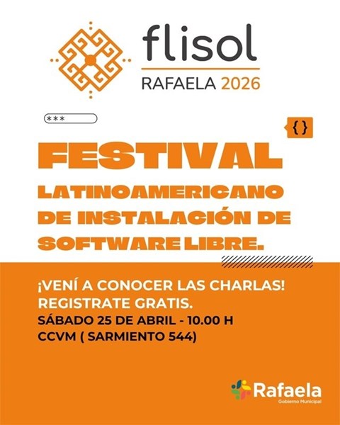 Rafaela recibe el FLISoL 2026, el mayor evento de software libre de Latinoamérica