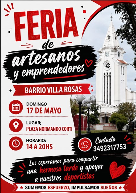 Se viene la feria de artesanos y emprendedores de barrio Villa Rosas
