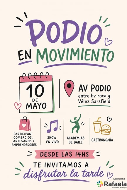 «Podio en Movimiento»: una jornada para disfrutar, bailar y recorrer en Rafaela