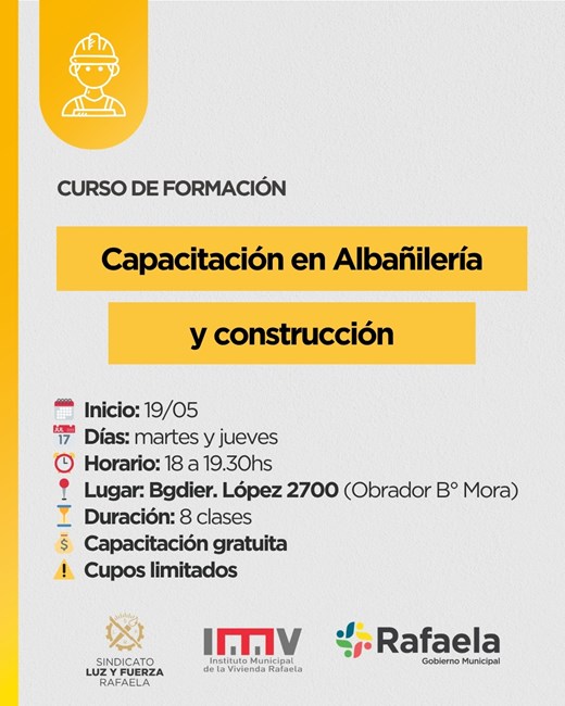 Capacitación en albañilería y construcción: una nueva oportunidad para aprender oficios
