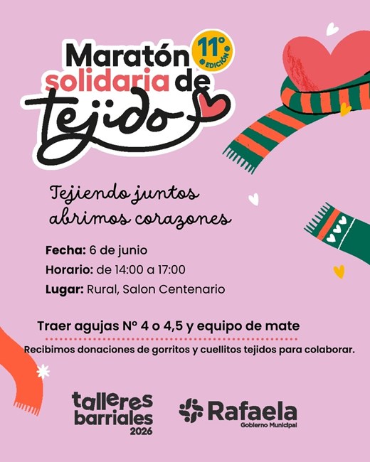 11° Maratón Solidaria de Tejido: una tarde para tejer abrigo y solidaridad