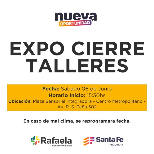 Este sábado será el cierre de los talleres Nueva Oportunidad