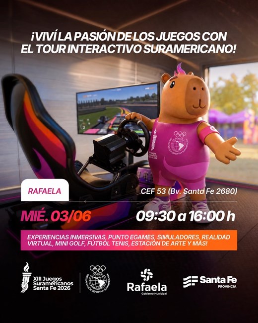 Rafaela recibe el Tour Interactivo Suramericano rumbo a Santa Fe 2026
