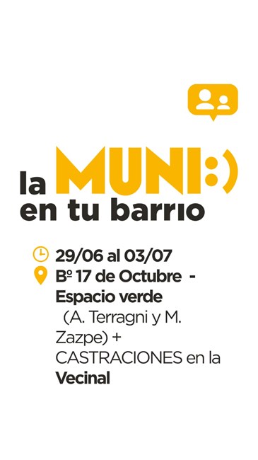 La Muni en tu Barrio llega al barrio 17 de Octubre