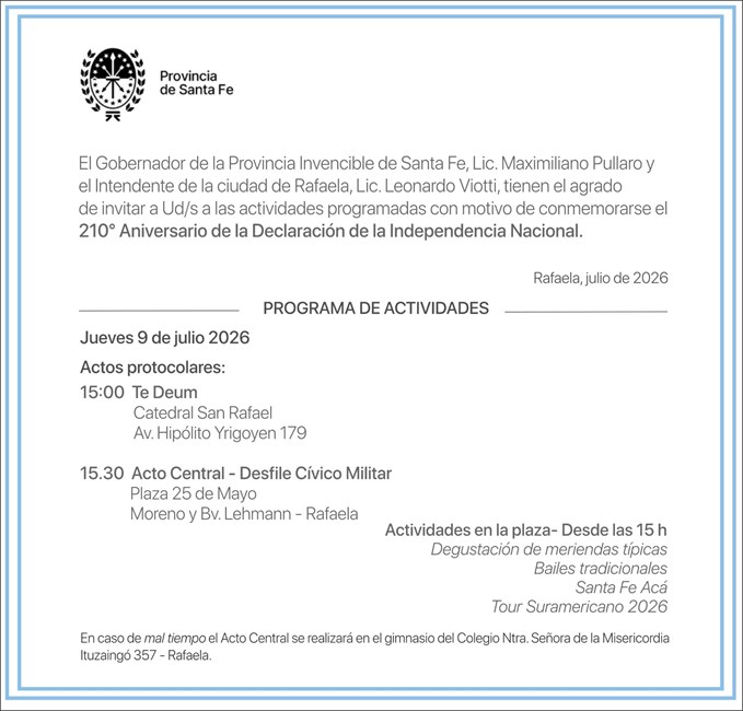Celebraciones por el 210º aniversario de la Independencia Nacional
