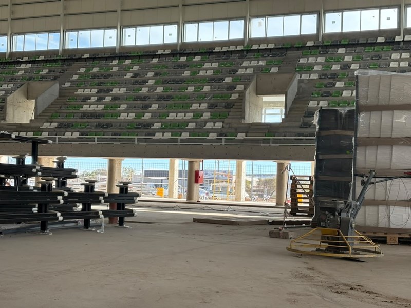 Colocan las butacas en el Microestadio de Rafaela: la cuenta regresiva para su inauguración ya está en marcha