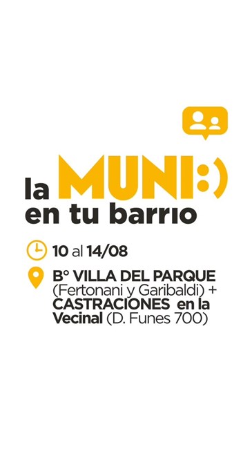 La Muni en tu Barrio se traslada al Villa del Parque