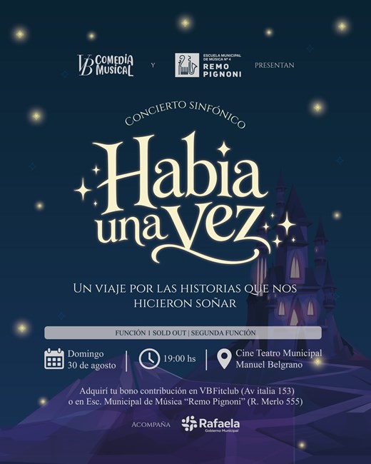 «Había una vez»: la Orquesta de Cámara de la Escuela Municipal de Música «Remo Pignoni» y VB Comedia Musical presentan un concierto sinfónico