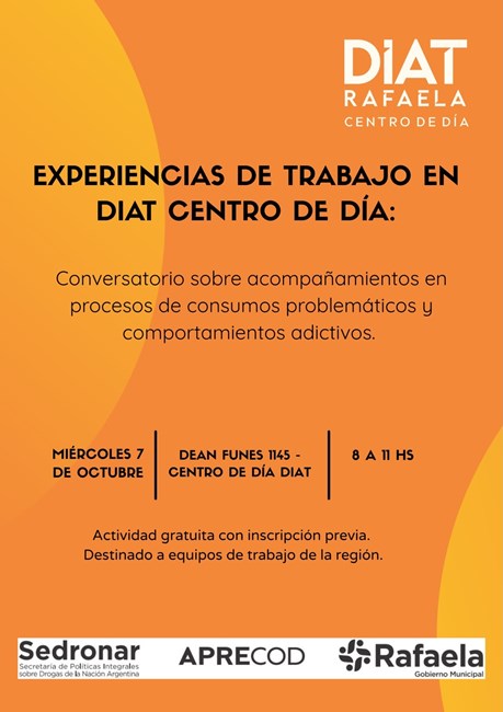 El DIAT Centro de Día realizará un conversatorio sobre consumos problemáticos