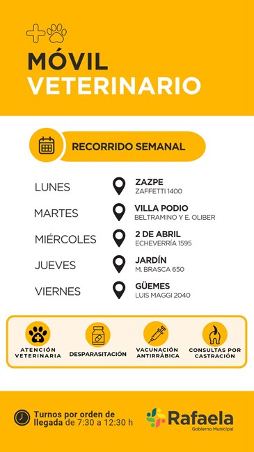 El Móvil Veterinario recorrerá distintos barrios durante todo octubre