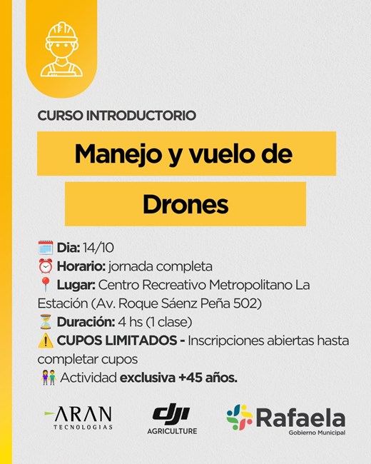 ¿Tenés más de 45 años y buscás trabajo? La Municipalidad lanza Talento +45 y capacita en manejo de drones