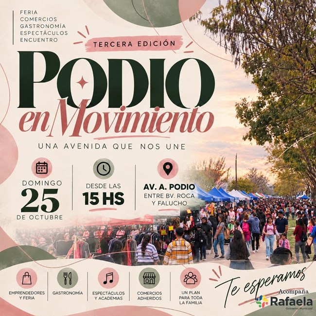 «Podio en Movimiento» tendrá su tercera edición con feria, gastronomía y espectáculos