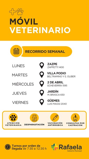 El Móvil Veterinario recorrerá distintos barrios durante todo octubre
