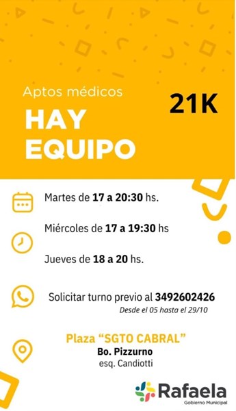 Aptos médicos para la 21K Rafaela: habrá atención durante todo octubre